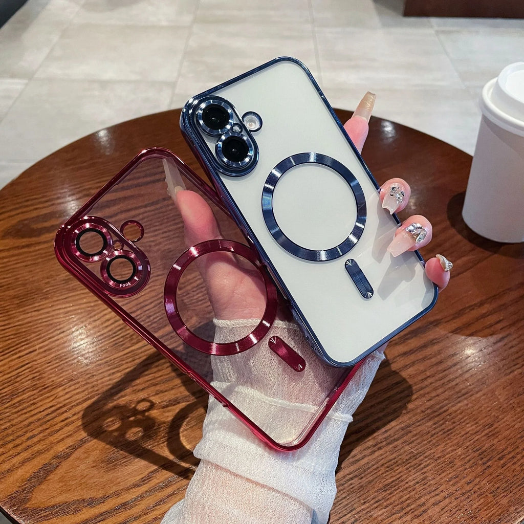 Waterproof Mobile Phone Cases TPU Magnetic Absorbing Phone Case for Iphone16 case Compatible with for Apple Models