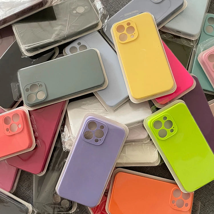 Silicone Phone Case for Apple Iphone 11 12 13 14 15 Pro Max Mini 7 8 6s Plus X Xs Max 5 Shockproof Case Cover Factory Wholesale