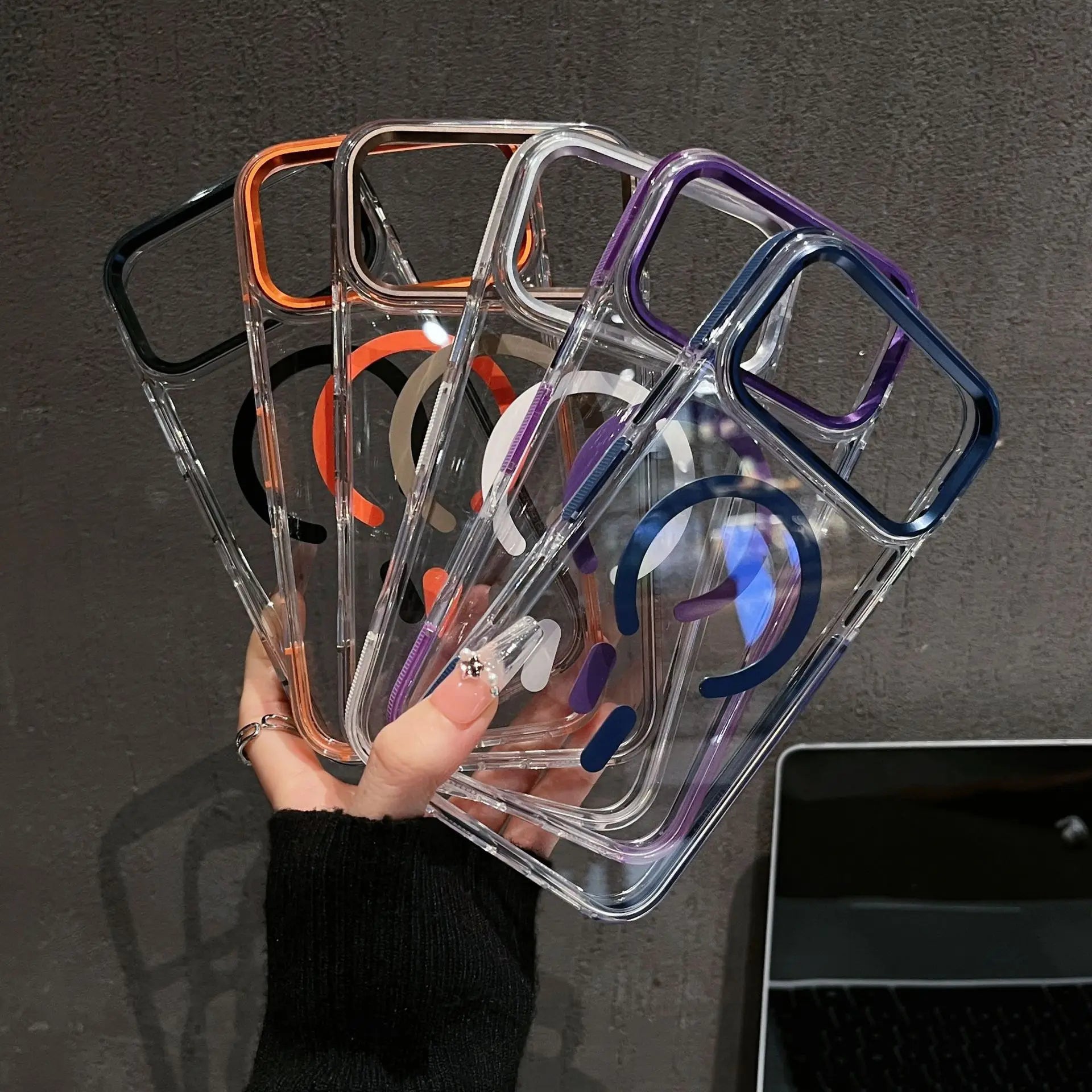 Shockproof Magnetic Wireless Charging Mobile Phone Case Cover for iPhone 17 16 15 Pro Max Acrylic Anti Drop Phone Case