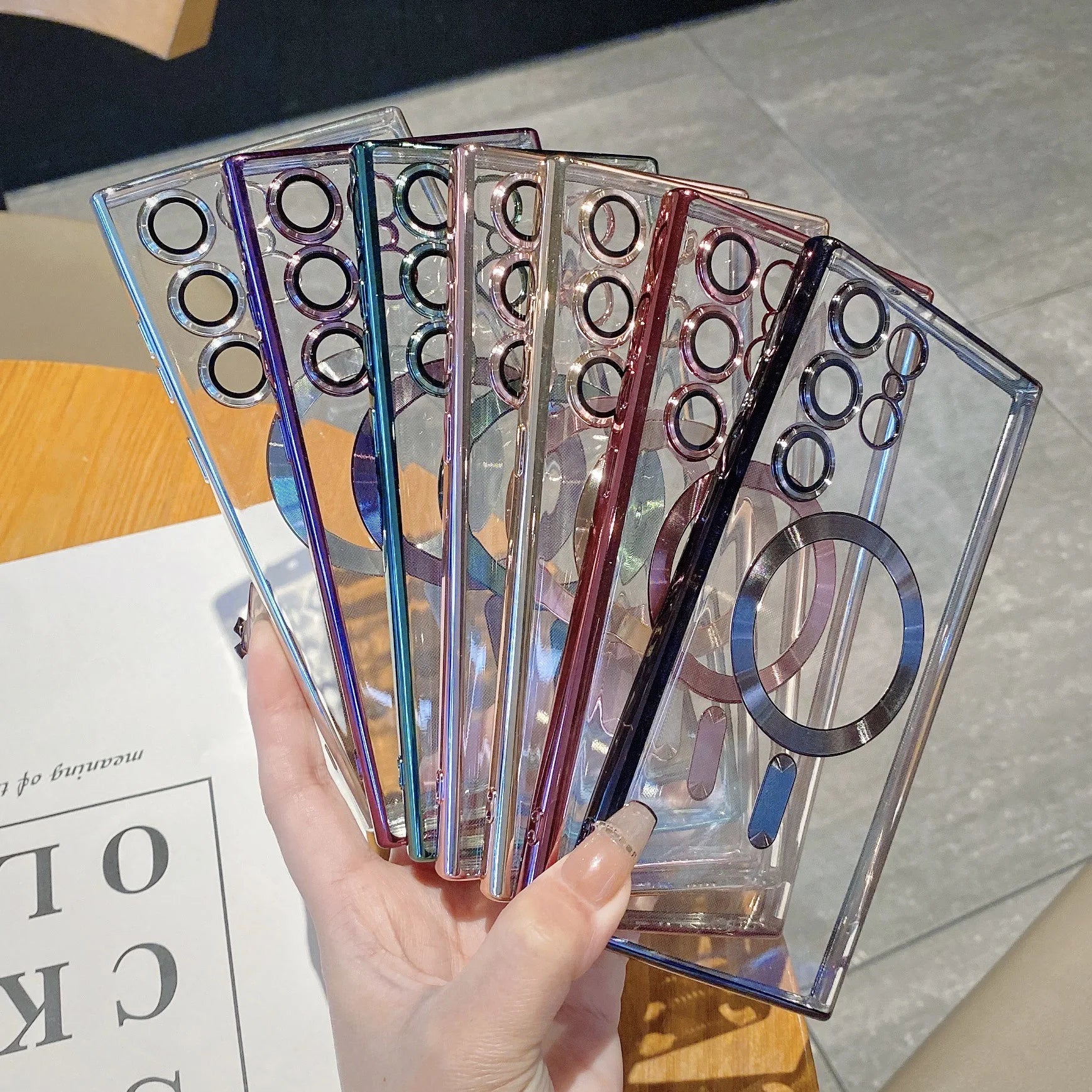 For Samsung S25 A35 A55 A05 A05S A15 A06 A16 4G 5G Mobile Phone Case Magnetic Electroplating Lens Film Protective Cover