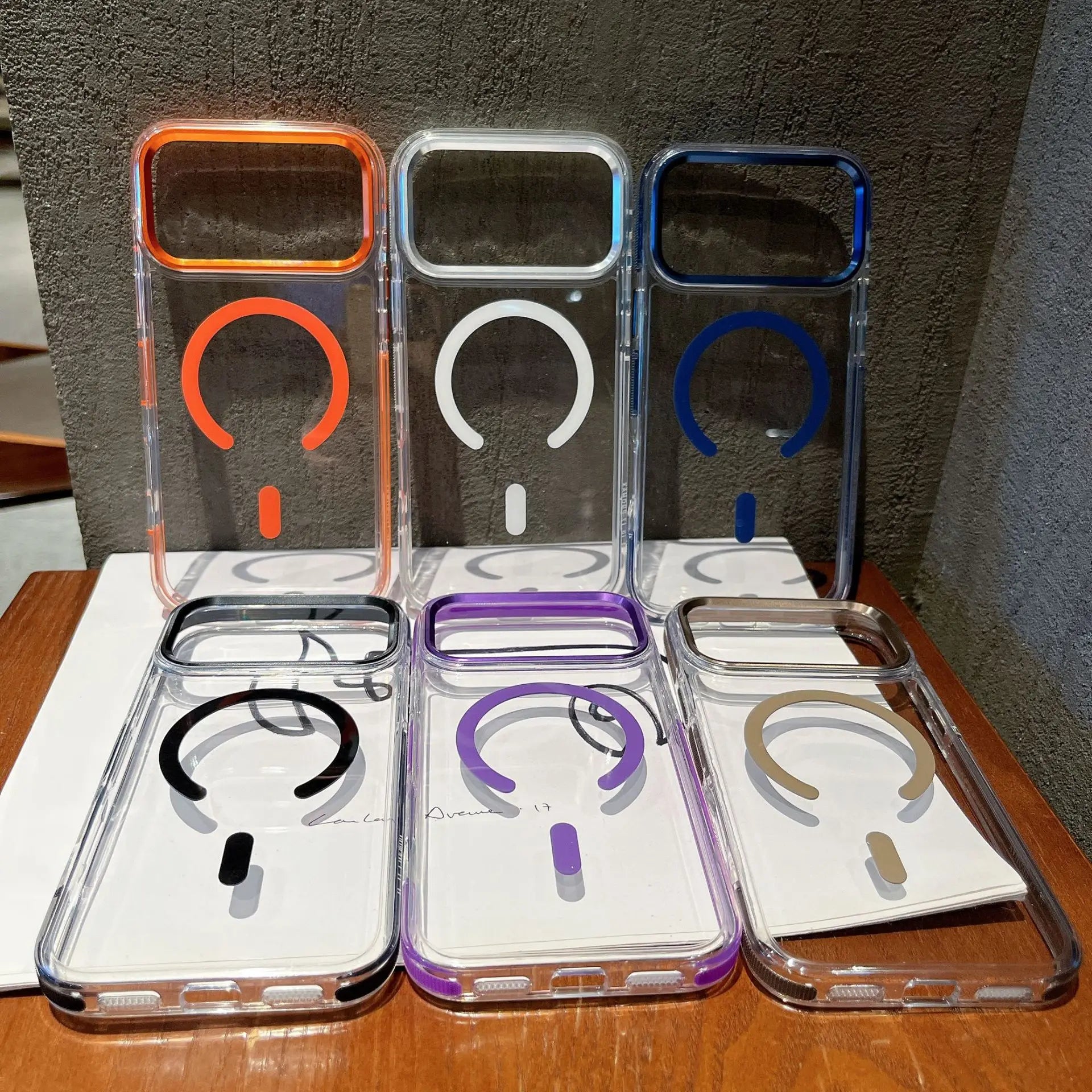 Shockproof Magnetic Wireless Charging Mobile Phone Case Cover for iPhone 17 16 15 Pro Max Acrylic Anti Drop Phone Case