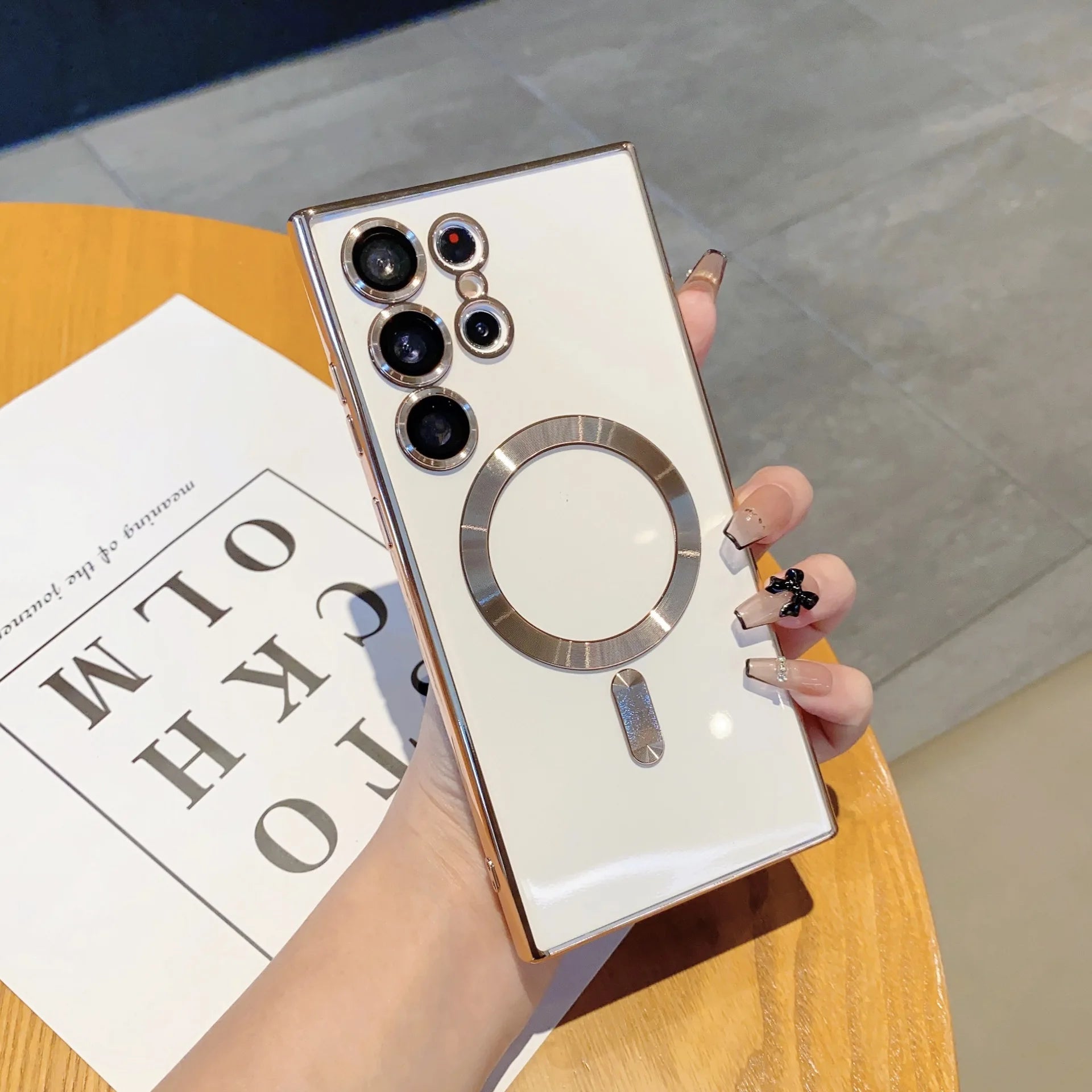 For Samsung S25 A35 A55 A05 A05S A15 A06 A16 4G 5G Mobile Phone Case Magnetic Electroplating Lens Film Protective Cover