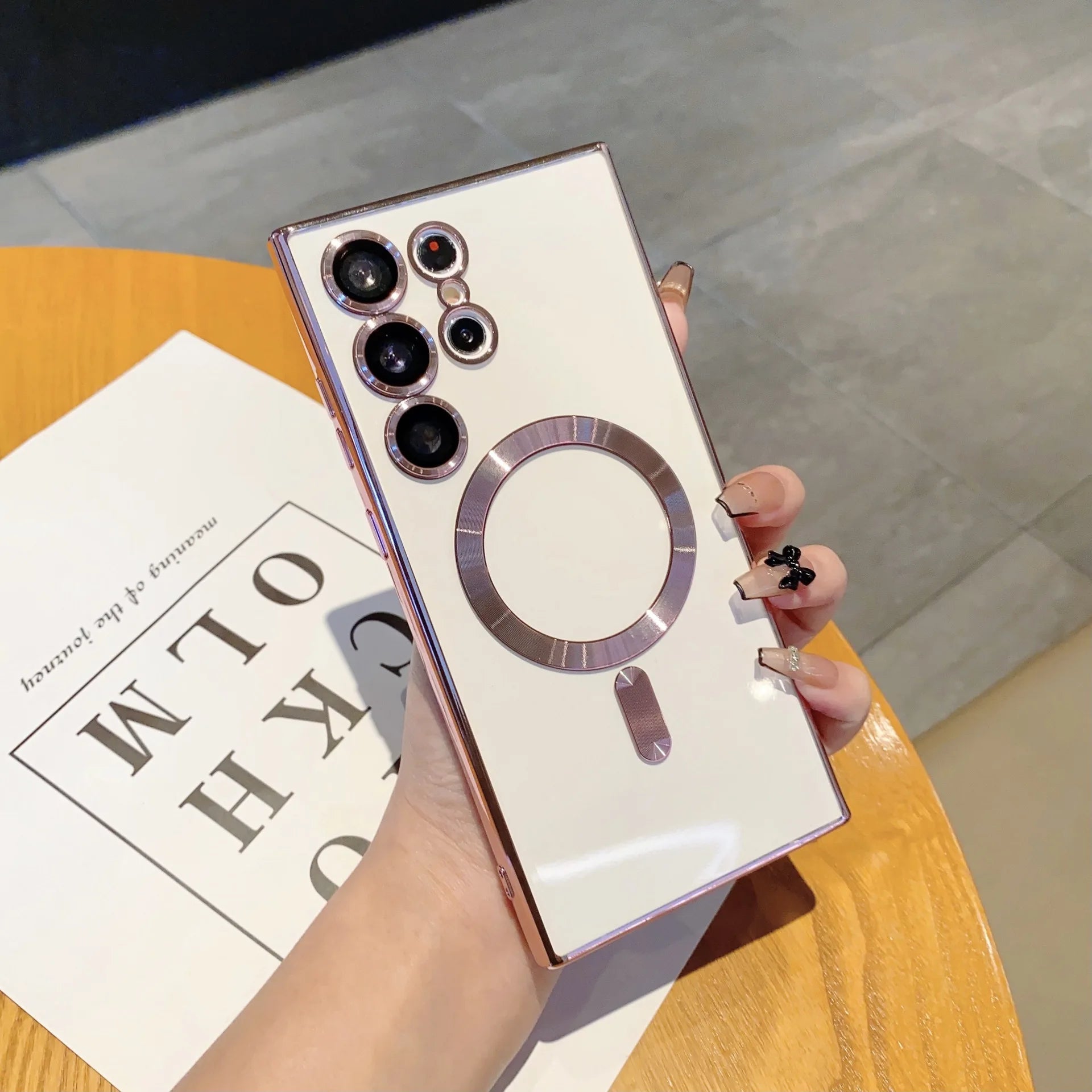 For Samsung S25 A35 A55 A05 A05S A15 A06 A16 4G 5G Mobile Phone Case Magnetic Electroplating Lens Film Protective Cover