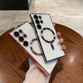 Magnetic Electroplating Phone Case for Samsung S25 A35 A55 A05 A05S A15 A06 A16 4G 5G with Lens Protector
