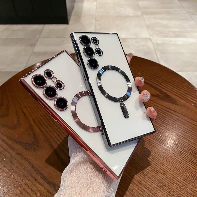 Magnetic Electroplating Phone Case for Samsung S25 A35 A55 A05 A05S A15 A06 A16 4G 5G with Lens Protector