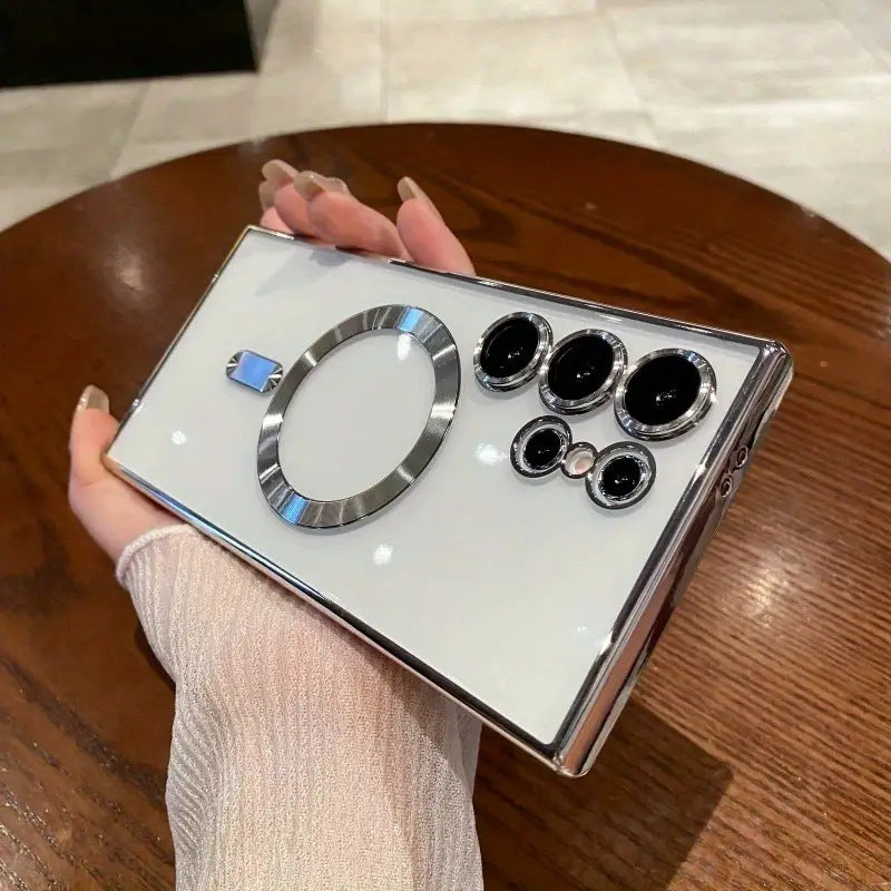 Magnetic Electroplating Phone Case for Samsung S25 A35 A55 A05 A05S A15 A06 A16 4G 5G with Lens Protector