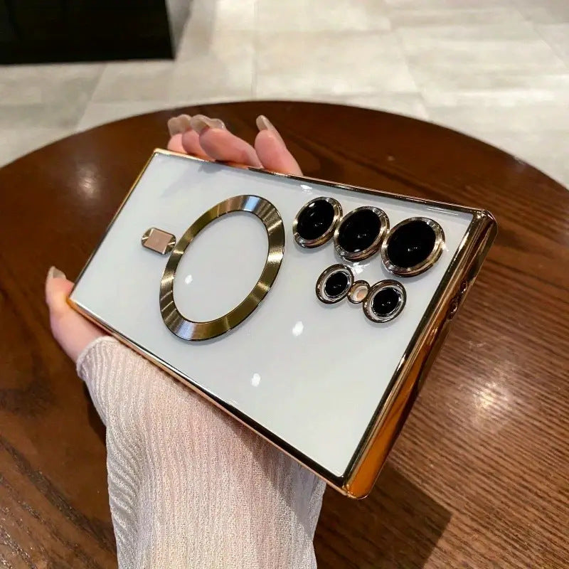 Magnetic Electroplating Phone Case for Samsung S25 A35 A55 A05 A05S A15 A06 A16 4G 5G with Lens Protector