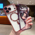 Mag Safe Electroplated Phone Case, Shockproof Magnetic Cover Compatible with iPhone 14 15 16 17 Air Pro Max