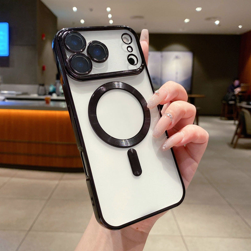 Mag Safe Electroplated Phone Case, Shockproof Magnetic Cover Compatible with iPhone 14 15 16 17 Air Pro Max