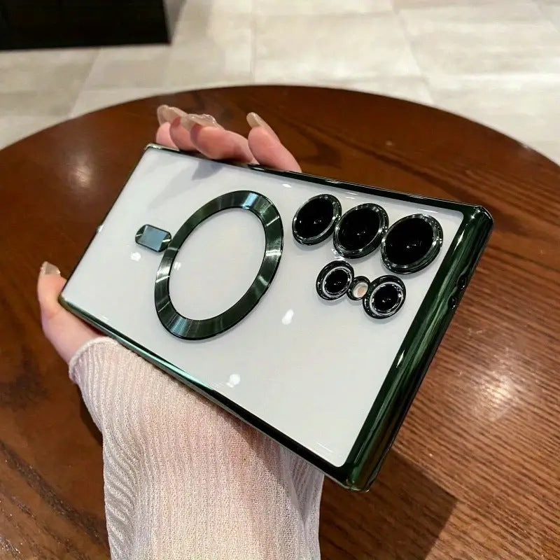 Magnetic Electroplating Phone Case for Samsung S25 A35 A55 A05 A05S A15 A06 A16 4G 5G with Lens Protector